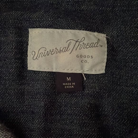 Vintage Thread 100% cotton comfy casual denim midi relaxed fit embroidered daisy - Picture 3 of 4